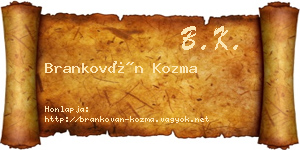 Brankován Kozma névjegykártya